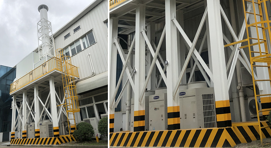 潔斐然提供的VOC排風三級過濾箱體技改。